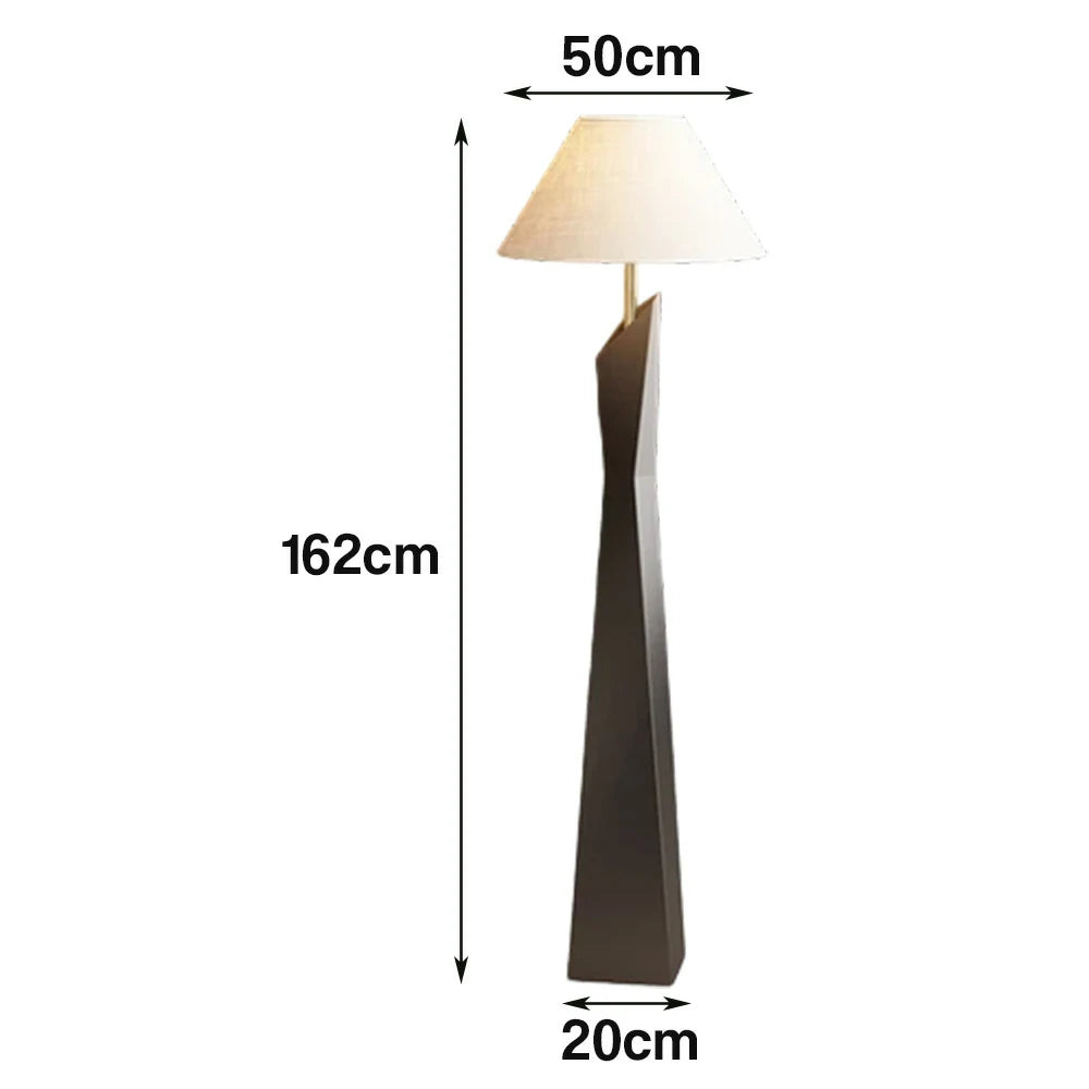 LIVARA Modern Floor Lamp Soft Ambient Light Hat-Style Linen Shade Resin Frame Elegant Style - Black