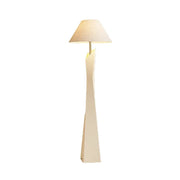 LIVARA Modern Floor Lamp Soft Ambient Light Hat-Style Linen Shade Resin Frame Elegant Style - White