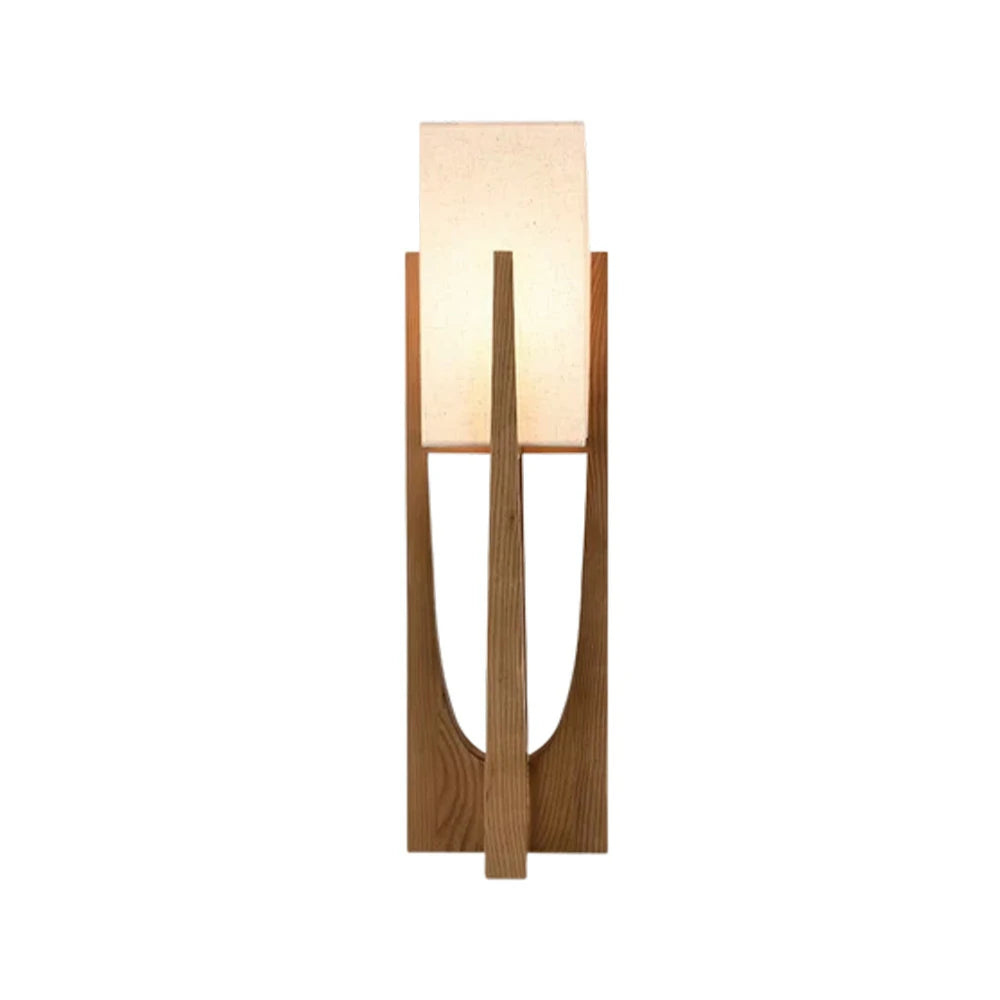 LIVARA Floor Lamp 52/82/145cm Soft Lighting Cotton-Linen Shade Ash Wood Body Brass Hardware Premium Design - Walnut