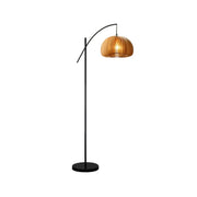LIVARA Floor Lamp Soft Ambient Lighting Pumpkin-Style Shade Metal & Marble Base Premium Design - Black