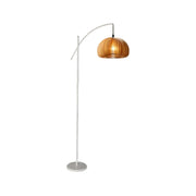 LIVARA Floor Lamp Soft Ambient Lighting Pumpkin-Style Shade Metal & Marble Base Premium Design - White