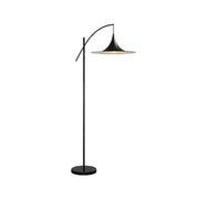 LIVARA Floor Lamp Soft Ambient Lighting UFO-Style Shade Metal & Marble Base Premium Design - Black