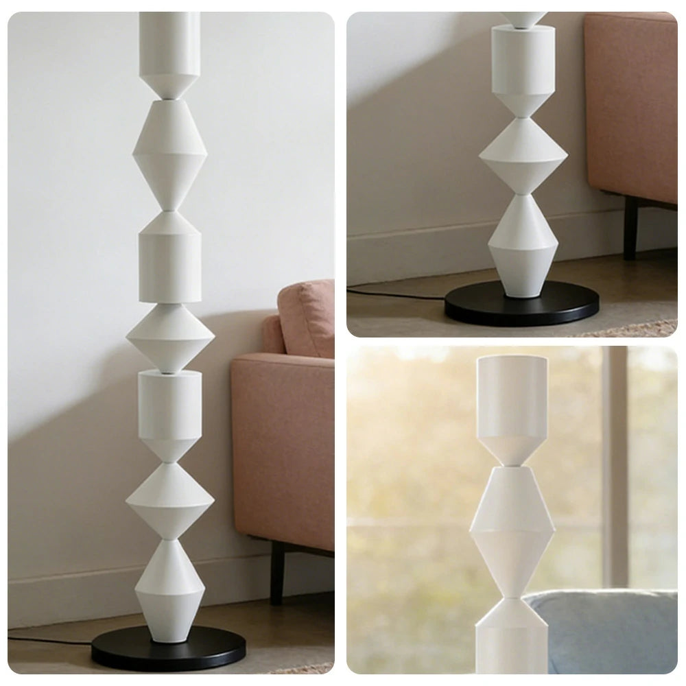 LIVARA Floor Lamp E27 Bulb Design Sleek Metal Body Rounded Stable Base Modern Style - White