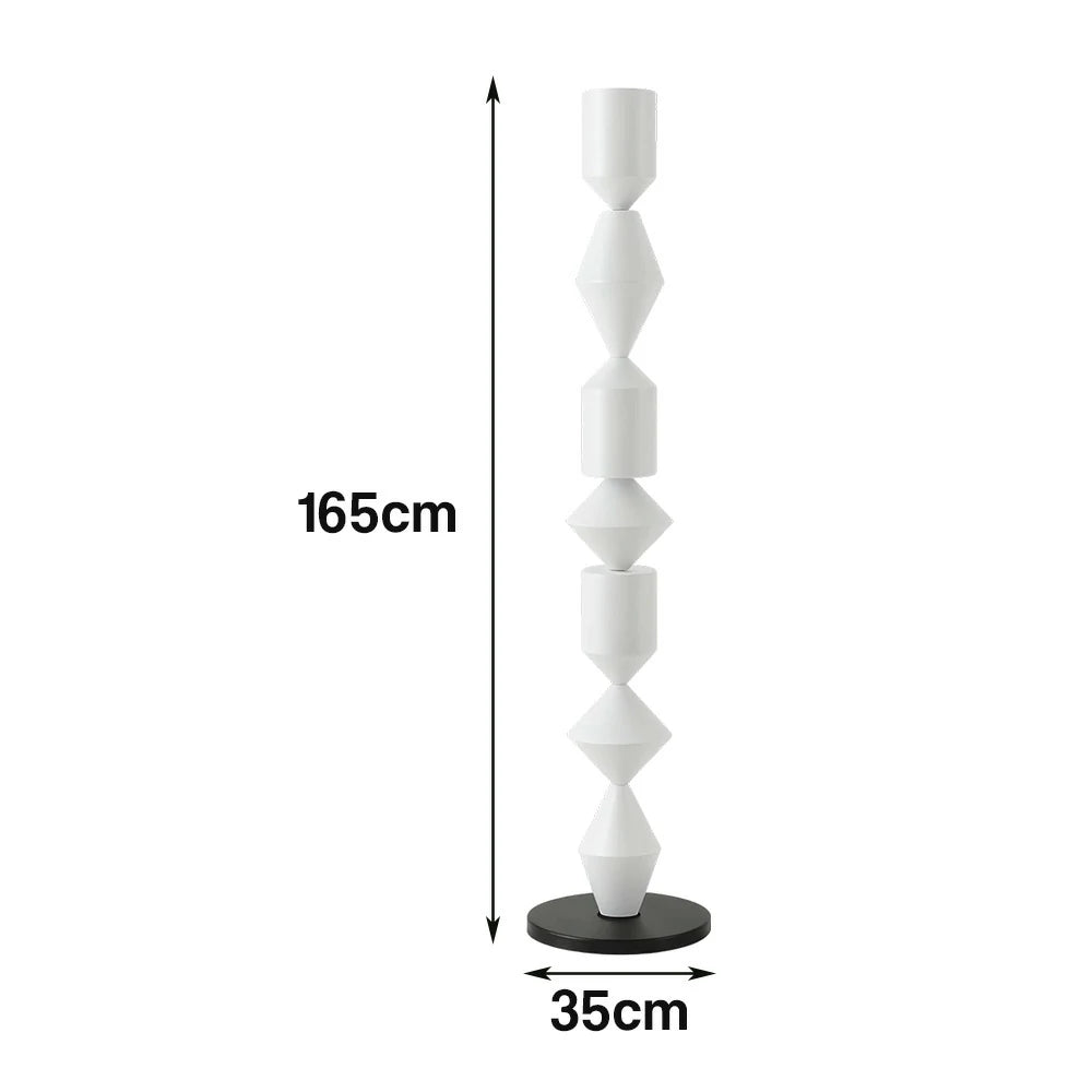 LIVARA Floor Lamp E27 Bulb Design Sleek Metal Body Rounded Stable Base Modern Style - White