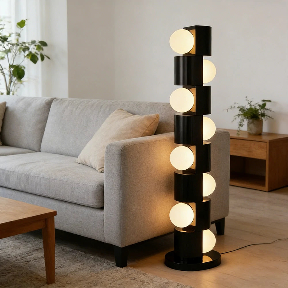 LIVARA Floor Lamp Easy-Change E27 Bulb Metal Body Corrosion-Resistant Stable Base - Black