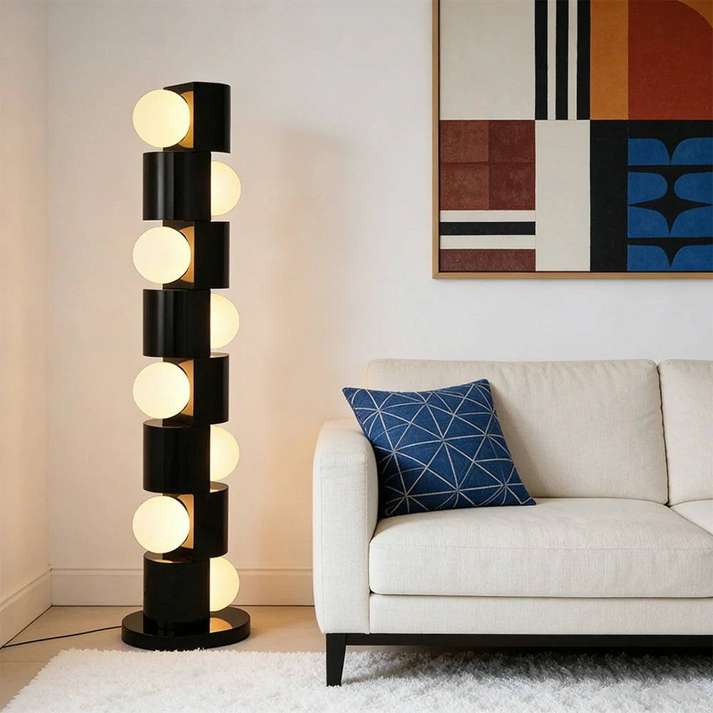 LIVARA Floor Lamp Easy-Change E27 Bulb Metal Body Corrosion-Resistant Stable Base - Black