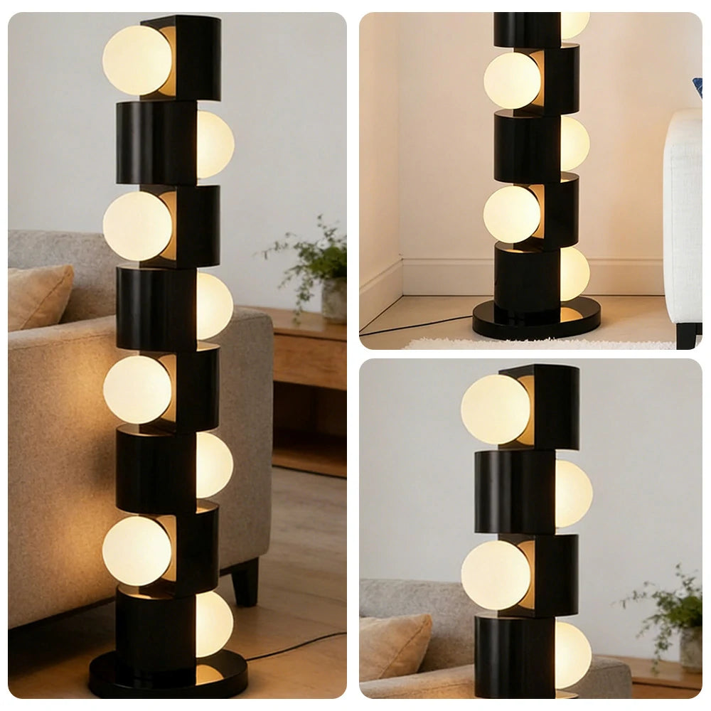 LIVARA Floor Lamp Easy-Change E27 Bulb Metal Body Corrosion-Resistant Stable Base - Black