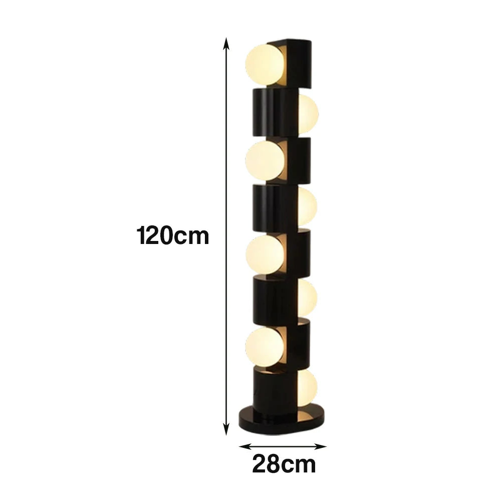 LIVARA Floor Lamp Easy-Change E27 Bulb Metal Body Corrosion-Resistant Stable Base - Black