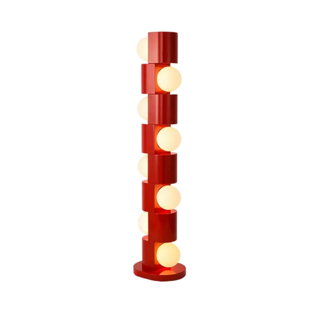 LIVARA Floor Lamp Easy-Change E27 Bulb Metal Body Corrosion-Resistant Stable Base - Red