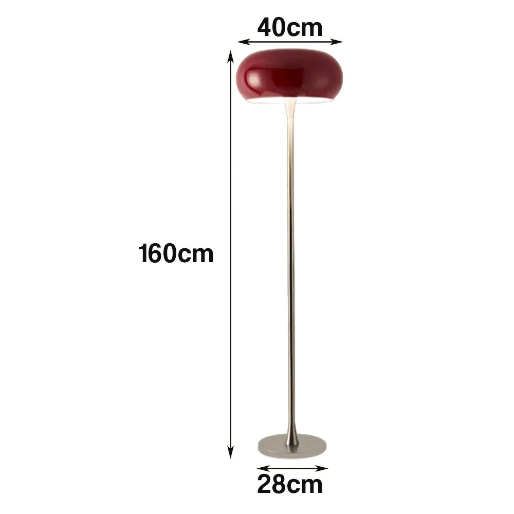 LIVARA Floor Lamp Soft Eye-Friendly Lighting Iron Shade PMMA Light Panel Premium Finish - Red