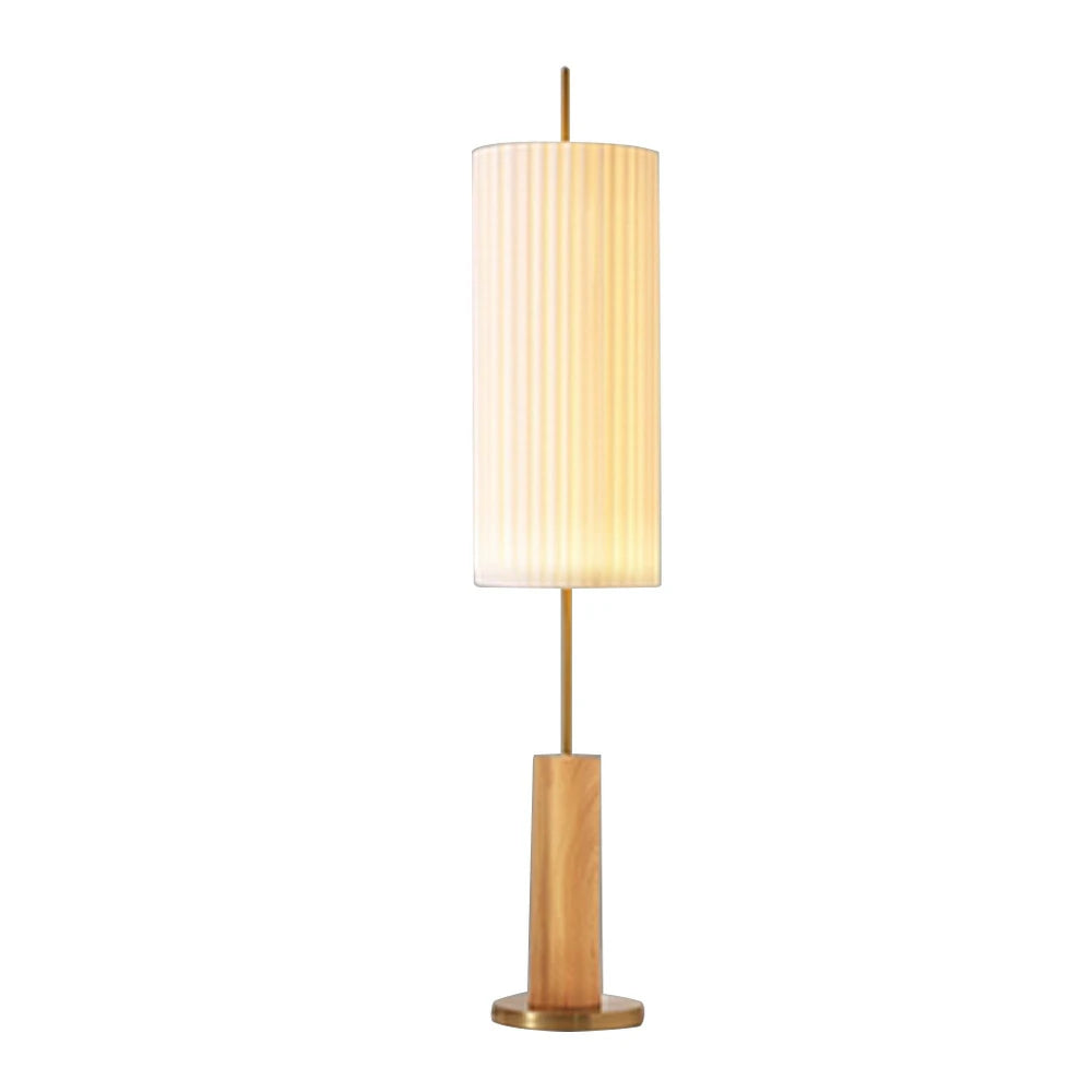 LIVARA Floor Lamp Full-Spectrum Eye-Care Lighting Iron Base Wood Grain Finish Foot Switch Design - Wood