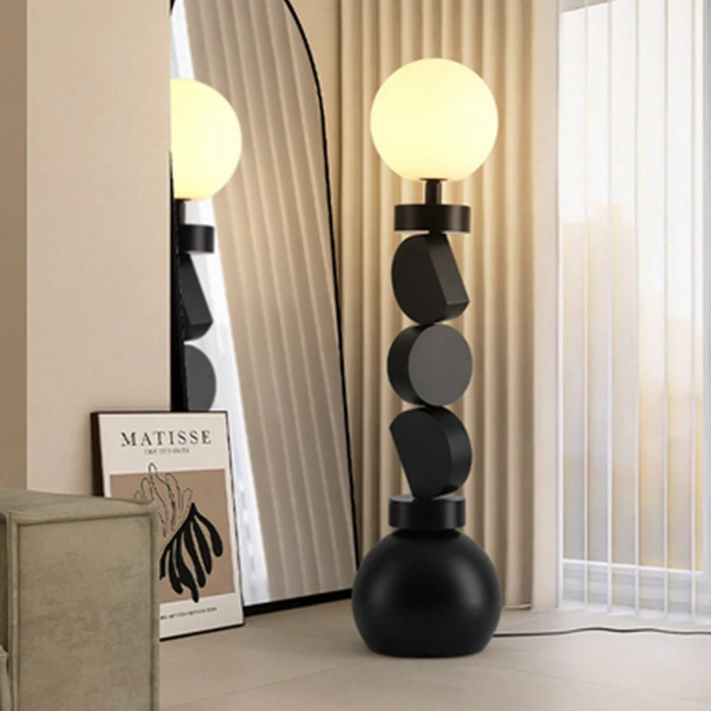 LIVARA Floor Lamp Three-Mode Lighting Iron Frame High-Transparency Shade Artistic Design