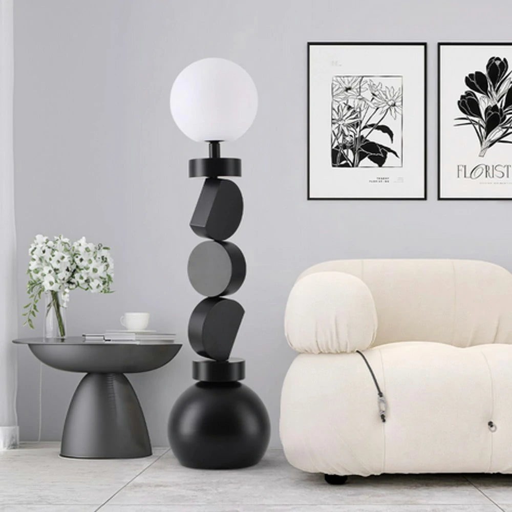 LIVARA Floor Lamp Three-Mode Lighting Iron Frame High-Transparency Shade Artistic Design