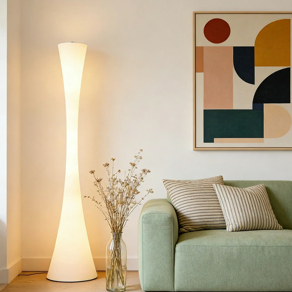 LIVARA Floor Lamp Flicker-Free Eye-Care Lighting Iron Body High-Transparency Shade Stable Base