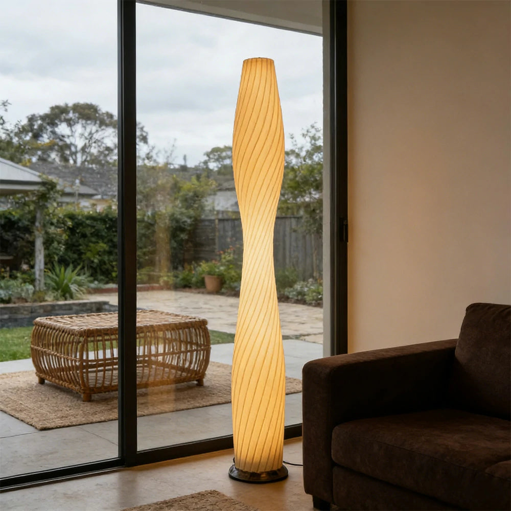 LIVARA Floor Lamp Flicker-Free Eye-Care Lighting Iron Body Rose Gold Colour High-Transparency Shade Stable Design