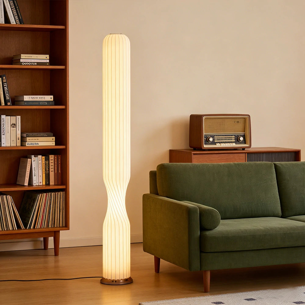 LIVARA Floor Lamp Soft Eye-Friendly Light Iron Frame Rose Gold Colour Clear Shade Tip-Resistant Base