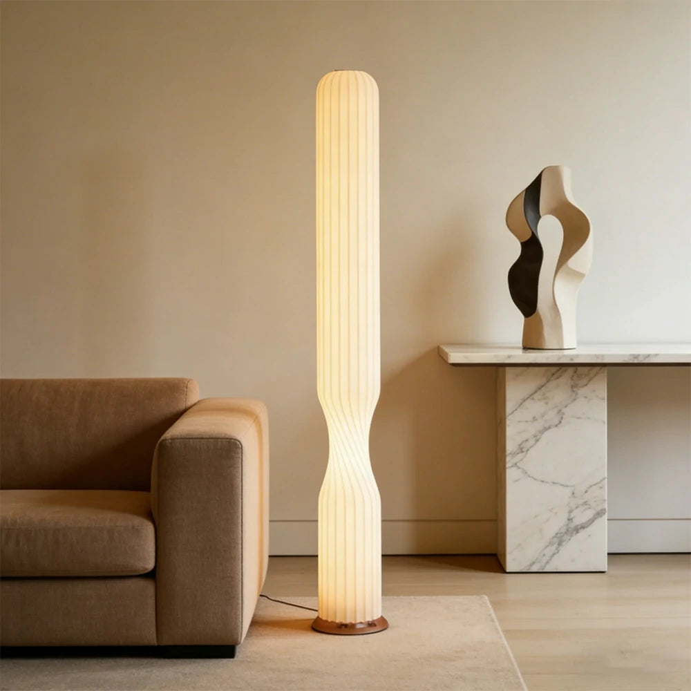 LIVARA Floor Lamp Soft Eye-Friendly Light Iron Frame Rose Gold Colour Clear Shade Tip-Resistant Base