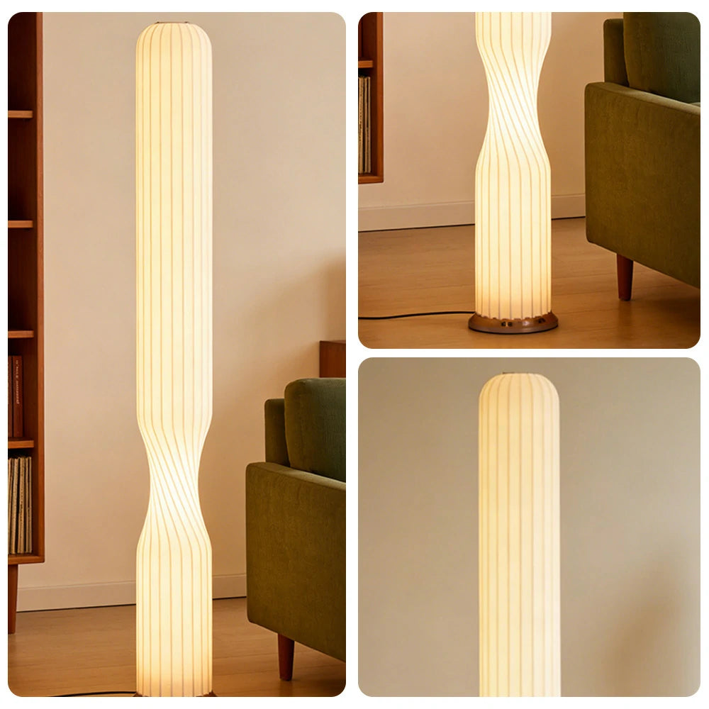 LIVARA Floor Lamp Soft Eye-Friendly Light Iron Frame Rose Gold Colour Clear Shade Tip-Resistant Base