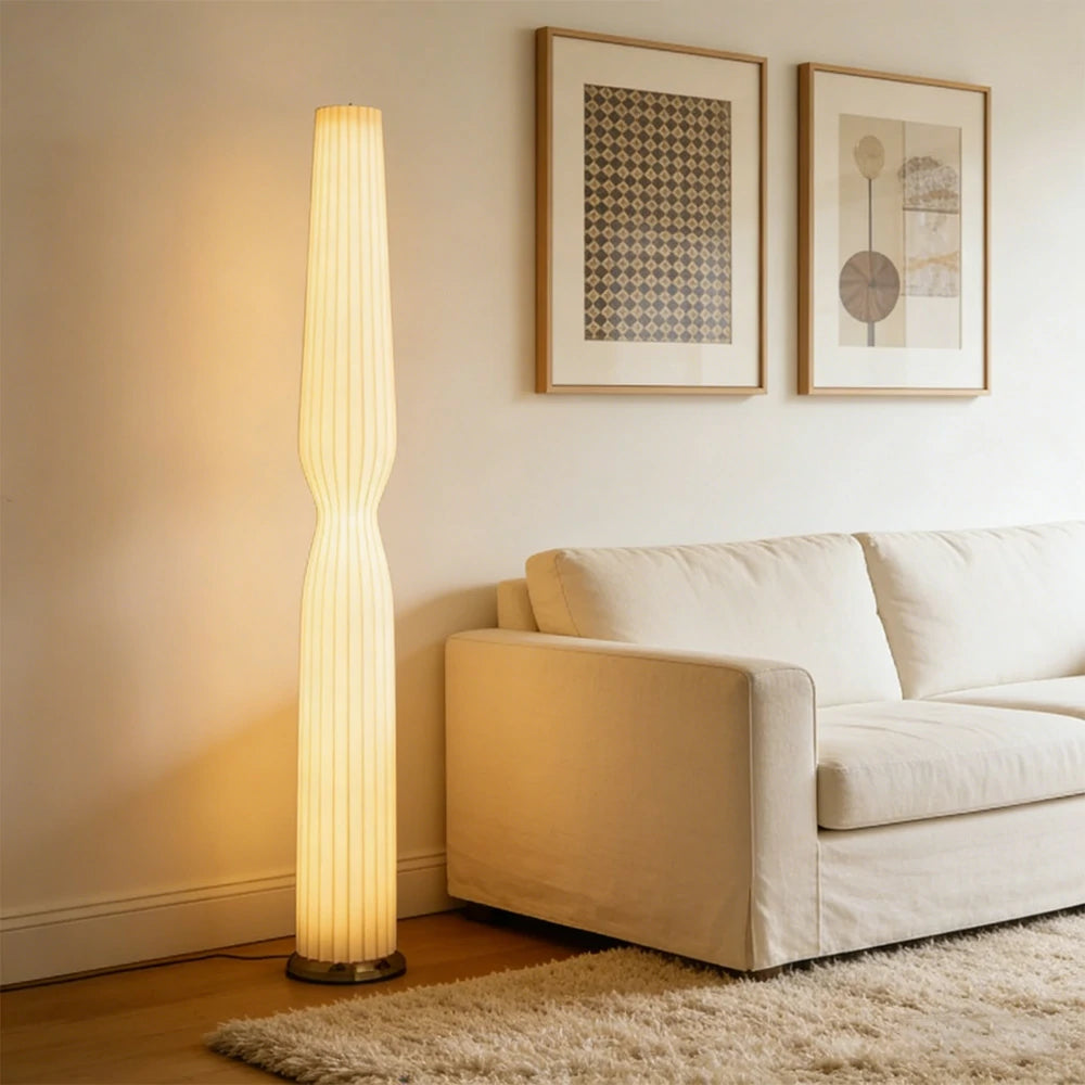 LIVARA Floor Lamp Eye-Care Lighting Iron Frame Rose Gold Colour High-Transparency Shade Modern Look