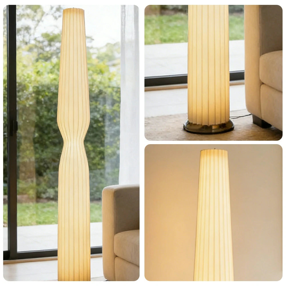 LIVARA Floor Lamp Eye-Care Lighting Iron Frame Rose Gold Colour High-Transparency Shade Modern Look
