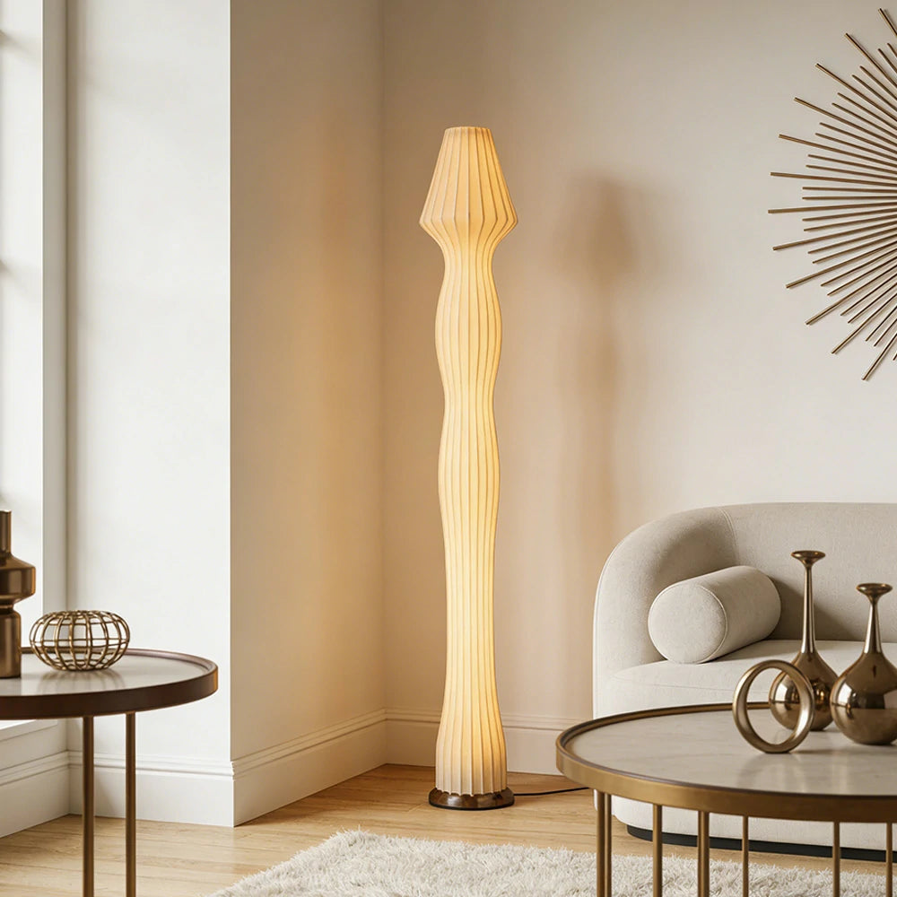 LIVARA Floor Lamp Flicker-Free Light Iron Body Rose Gold Colour Clear Shade Long-Lasting Design