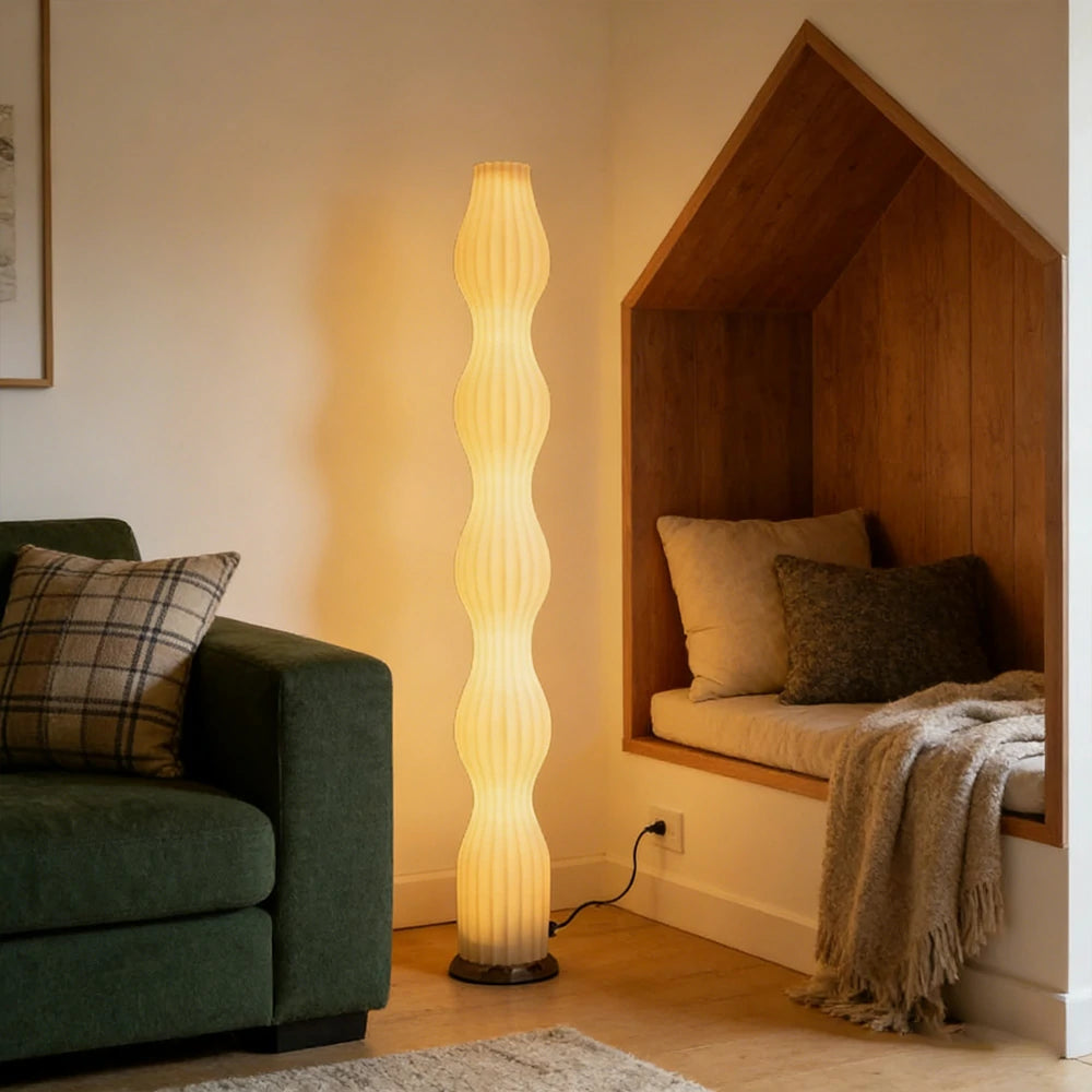 LIVARA Floor Lamp Eye-Friendly Light Iron Body Rose Gold Colour Clear Shade Minimalist Style