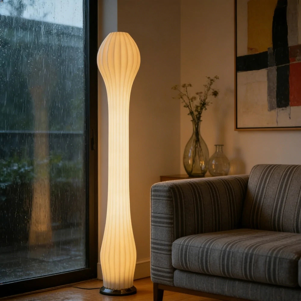 LIVARA Floor Lamp Flicker-Free Lighting Iron Frame Rose Gold Colour Clear Shade for Modern Homes