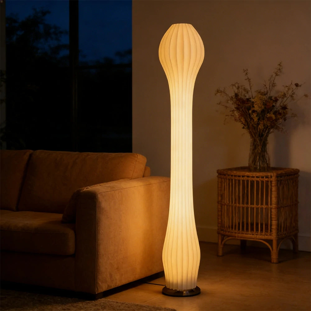 LIVARA Floor Lamp Flicker-Free Lighting Iron Frame Rose Gold Colour Clear Shade for Modern Homes