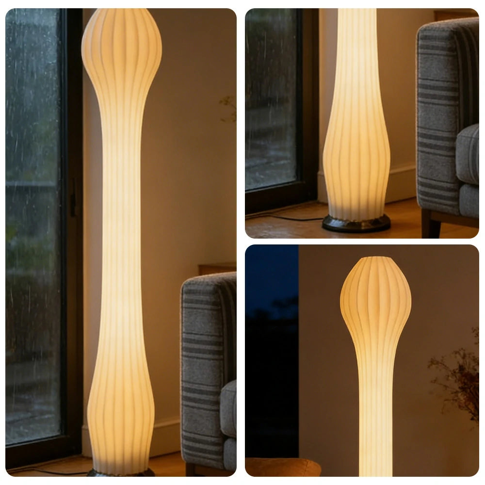 LIVARA Floor Lamp Flicker-Free Lighting Iron Frame Rose Gold Colour Clear Shade for Modern Homes