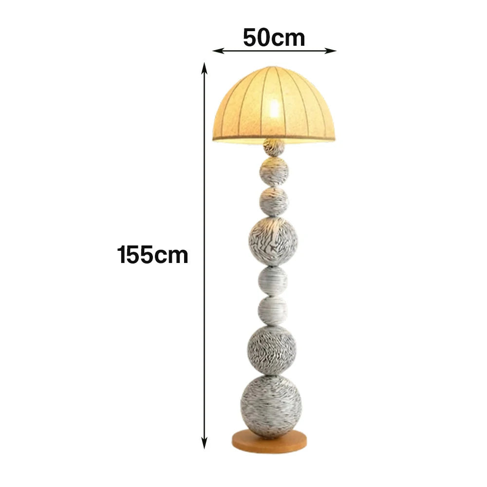 LIVARA Floor Lamp Three-Mode Lighting Flicker-Free Linen Shade Zebra Pattern Design