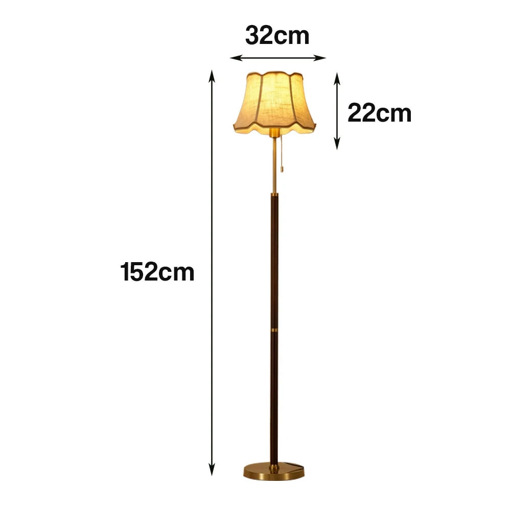 LIVARA Premium Floor Lamp Soft Lighting Fabric Shade Precision Brass Body Weighted Stable Base Luxury Style