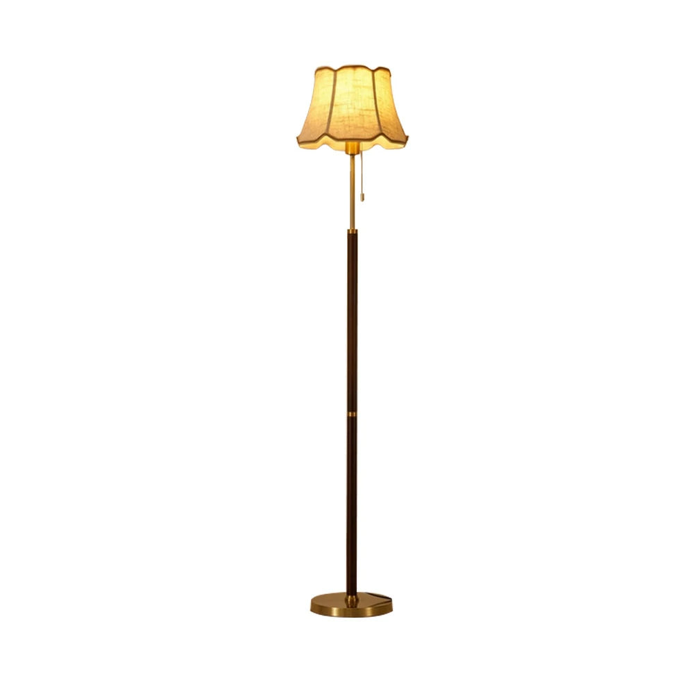 LIVARA Premium Floor Lamp Soft Lighting Fabric Shade Precision Brass Body Weighted Stable Base Luxury Style