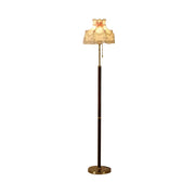 LIVARA Floor Lamp Soft Lighting Fabric Shade Solid Brass Base Weighted Design Stable and Secure Build