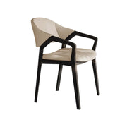 LIVARA Chair Napa-Grade Tech Leather High-Resilience Foam Shaping Support Solid Wood Frame Comfortable Seat - Khaki