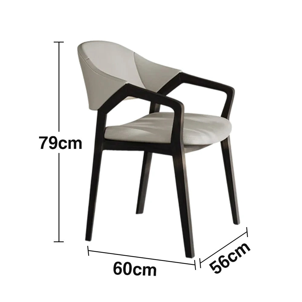 LIVARA Chair Napa-Grade Tech Leather High-Resilience Foam Shaping Support Solid Wood Frame Comfortable Seat - Grey