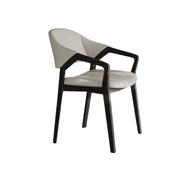 LIVARA Chair Napa-Grade Tech Leather High-Resilience Foam Shaping Support Solid Wood Frame Comfortable Seat - Grey