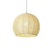 LIVARA 30/36/50cm Hemp Rope Pendant Light, Handcrafted Round Lampshade with E27 Bulb Included Creative Woven Desig - Yellow
