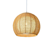LIVARA 30/36/50cm Hemp Rope Pendant Light, Handcrafted Round Lampshade with E27 Bulb Included Creative Woven Desig - Beige