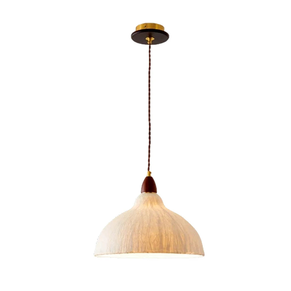 LIVARA 25/35cm Handmade Rice Paper Pendant Light, Natural Wood Holder with E27 LED Bulb Included, Eco-Friendly Japanese Wabi-Sabi Style Ceiling Lamp - Beige