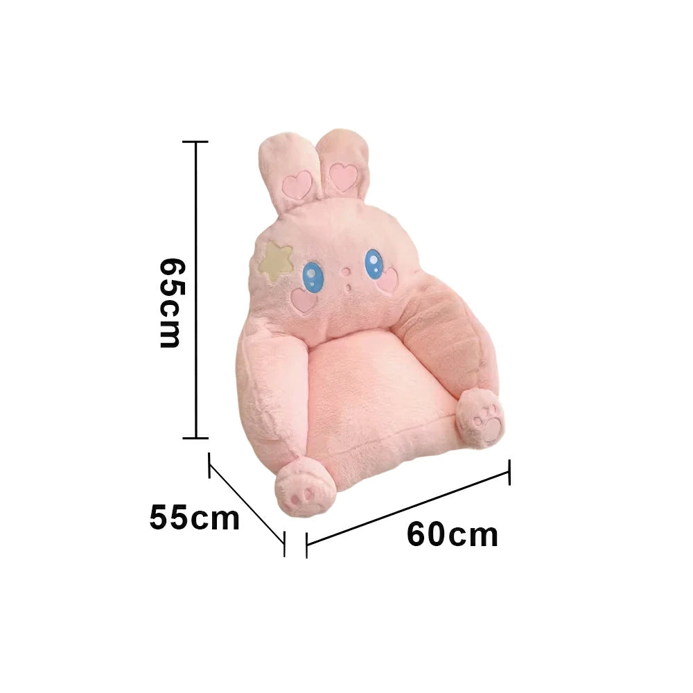 LIVARA Animal-Shaped Floor Lounge Cushion, Wraparound Comfort Design, Plush Filled Cushion, Non-Slip Base, Versatile Use - Pink
