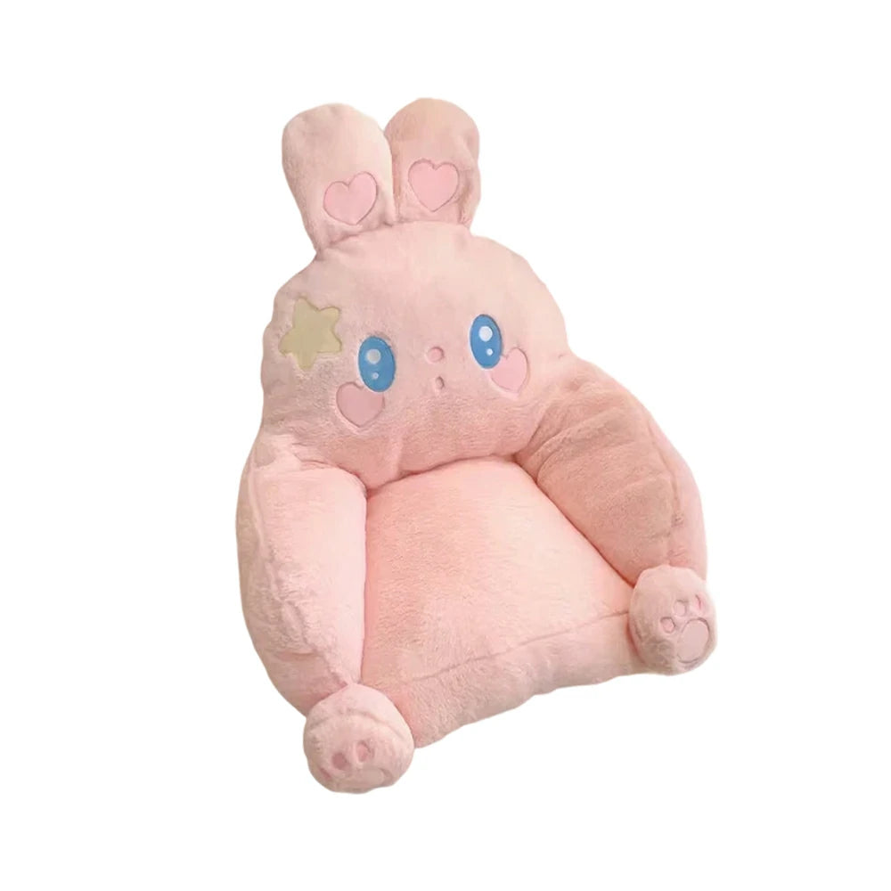 LIVARA Animal-Shaped Floor Lounge Cushion, Wraparound Comfort Design, Plush Filled Cushion, Non-Slip Base, Versatile Use - Pink