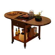 LIVARA Folding Coffee Table, 3-in-1 Convertible Design with Drawer, Solid Wood Frame, Extendable Top, Storage Shelf & Lockable Casters - Walnut