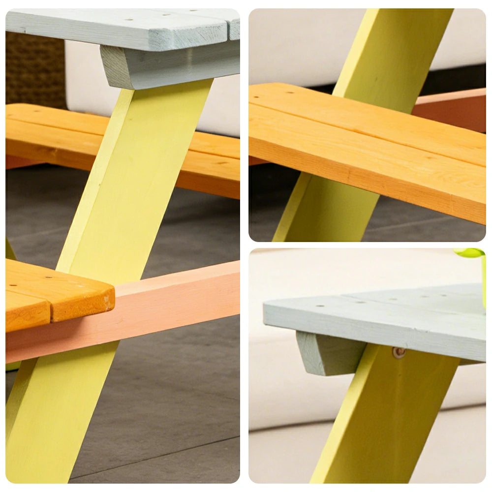 LIVARA Kids Table Rounded Safety Edges Stable Reinforced Structure Comfortable Spacing Design Family-Friendly Use