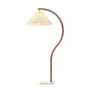 LIVARA Floor Lamp Three-Mode Lighting Fabric Shade Iron Body Marble Base Stable Design - Walnut
