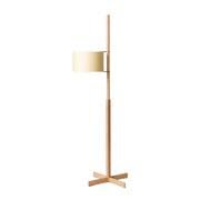 LIVARA Floor Lamp Soft Ambient Light Fabric Shade Wood-Grain Body Relaxed Home Style - Wood