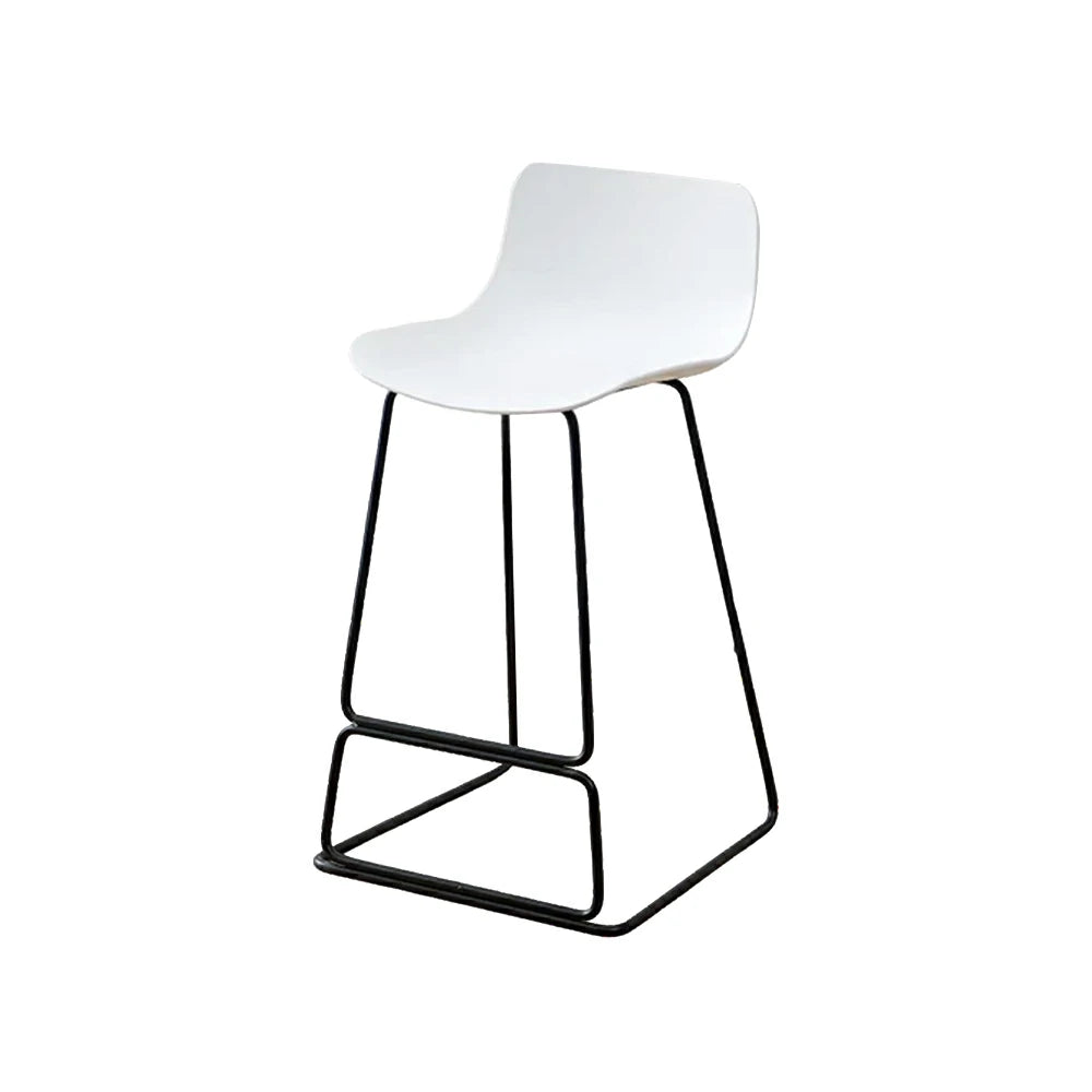 LIVARA 87/97cm Bar Chair - Ergonomic Curved Seat, Durable PP Shell, Powder-Coated Steel Frame, Commercial-Grade Stability - White