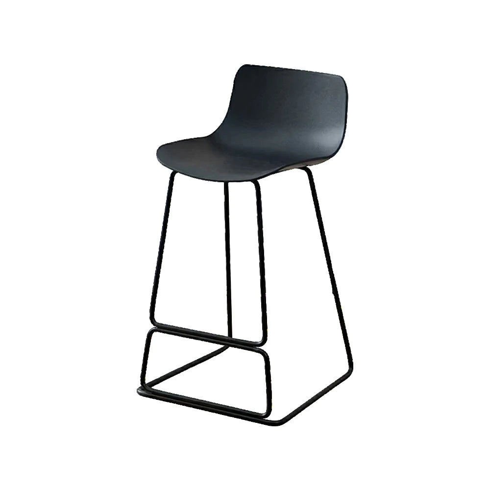 LIVARA 87/97cm Bar Chair - Ergonomic Curved Seat, Durable PP Shell, Powder-Coated Steel Frame, Commercial-Grade Stability - Black