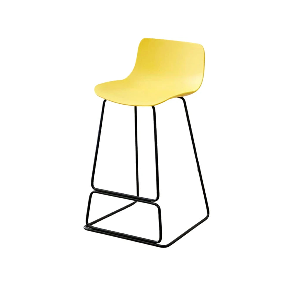 LIVARA 87/97cm Bar Chair - Ergonomic Curved Seat, Durable PP Shell, Powder-Coated Steel Frame, Commercial-Grade Stability - Yellow