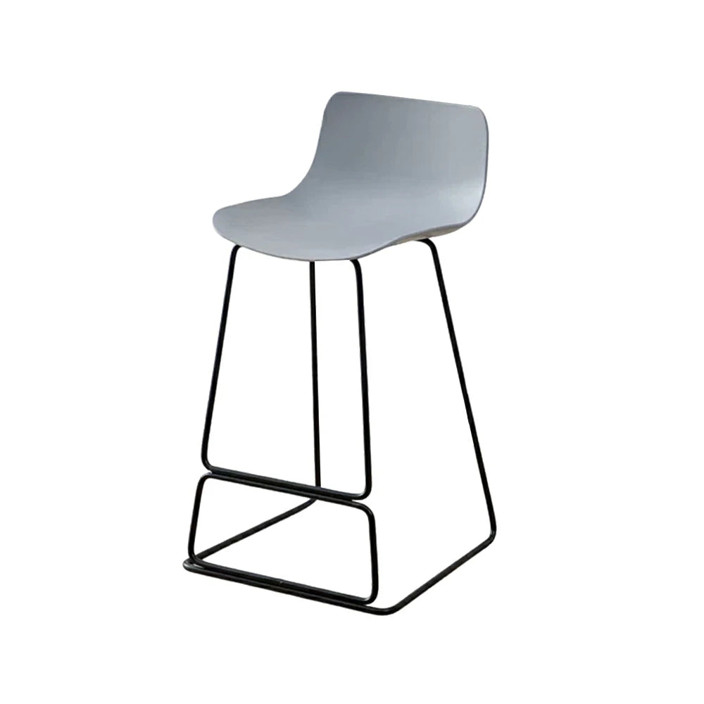 LIVARA 87/97cm Bar Chair - Ergonomic Curved Seat, Durable PP Shell, Powder-Coated Steel Frame, Commercial-Grade Stability - Grey