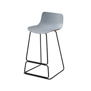 LIVARA 87/97cm Bar Chair - Ergonomic Curved Seat, Durable PP Shell, Powder-Coated Steel Frame, Commercial-Grade Stability - Grey